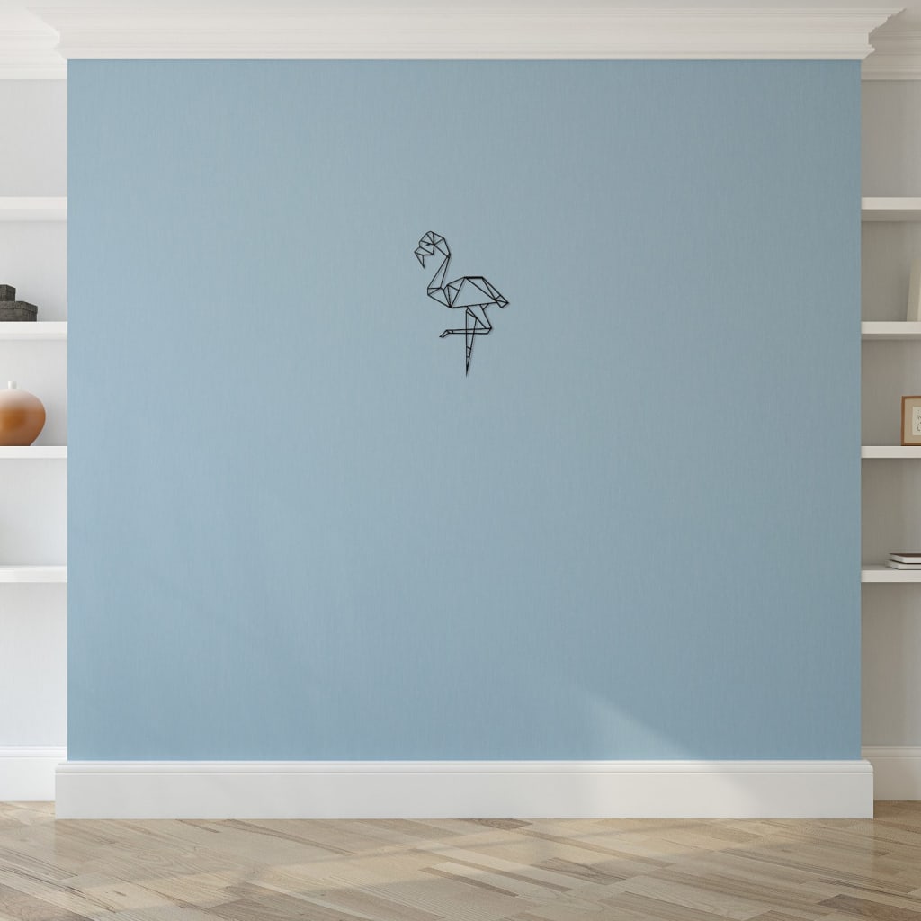 Homemania Dekoracja ścienna Flamingo, 31x50 cm, stal, czarna