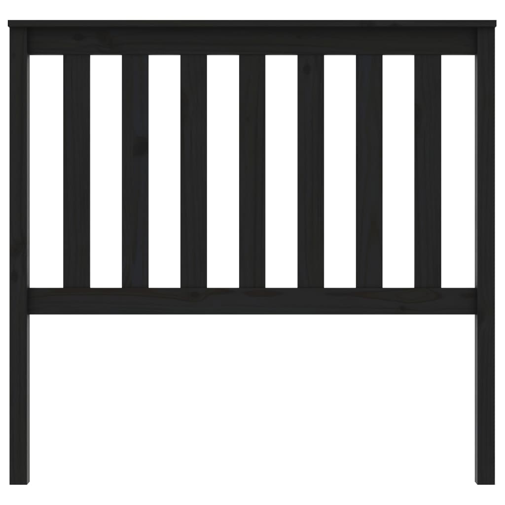 vidaXL Wezgłowie łóżka, czarne, 106x6x101 cm, lite drewno sosnowe