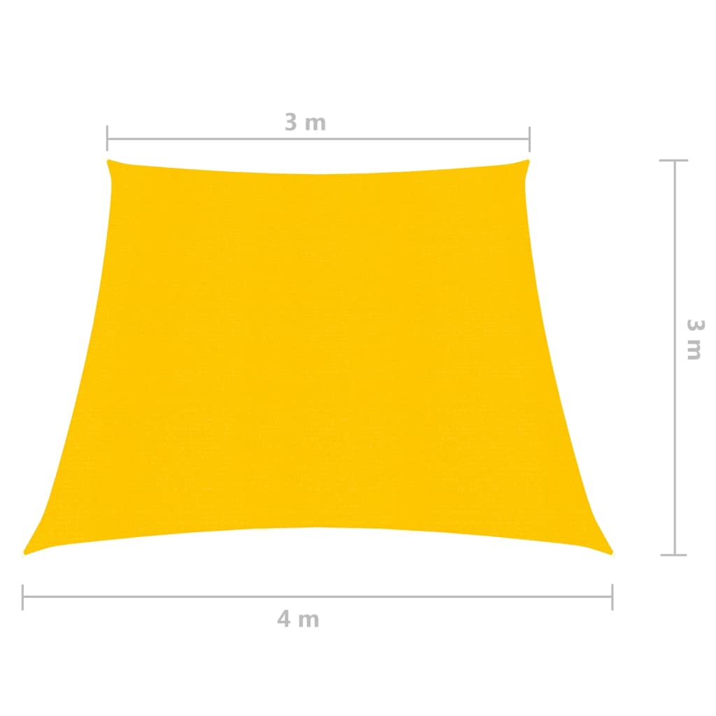 vidaXL Żagiel przeciwsłoneczny, 160 g/m², żółty, 3/4x3 m, HDPE