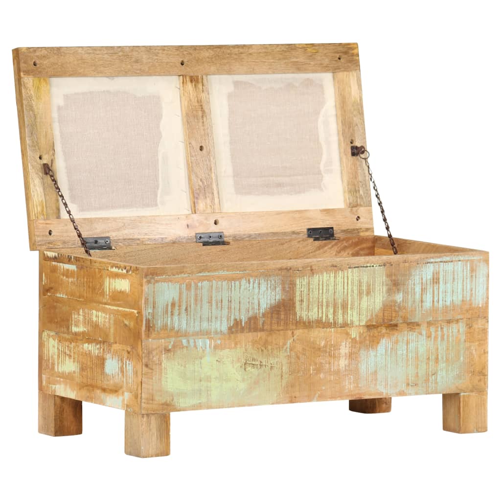 vidaXL Skrzynia z siedziskiem, lite drewno odzyskane, 80 x 40 x 40 cm