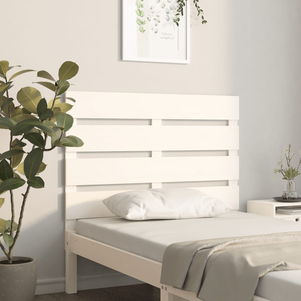 vidaXL Wezgłowie łóżka, białe, 75x3x80 cm, lite drewno sosnowe
