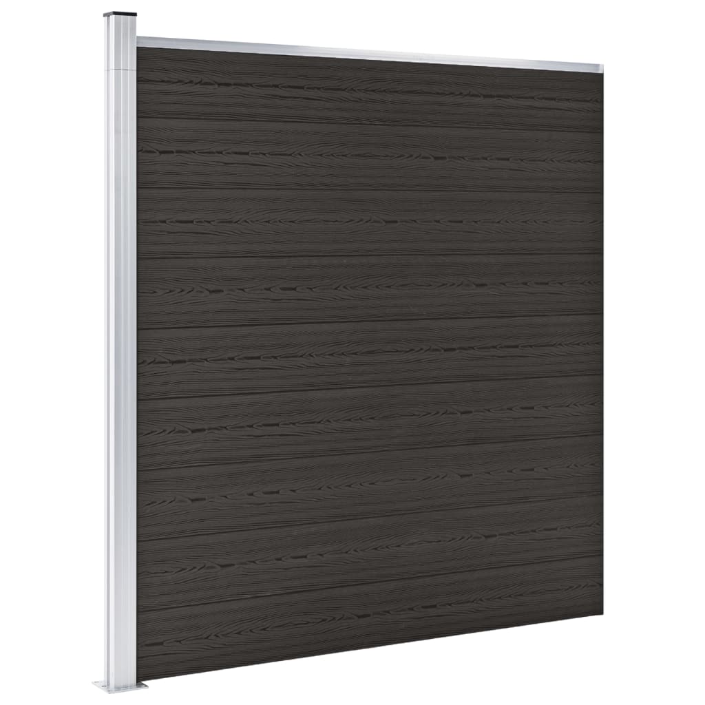 vidaXL Panel ogrodzeniowy, WPC, 175x186 cm, czarny