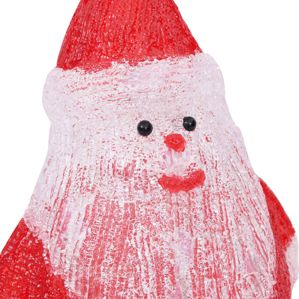 vidaXL Świąteczna, akrylowa figurka Mikołaja z LED, 28 cm, wewn./zewn.