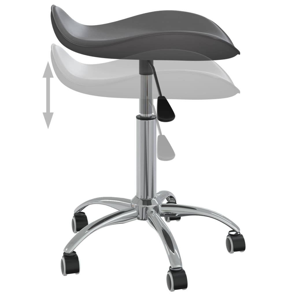 vidaXL Obrotowe krzesło stołowe, szare, obite sztuczną skórą