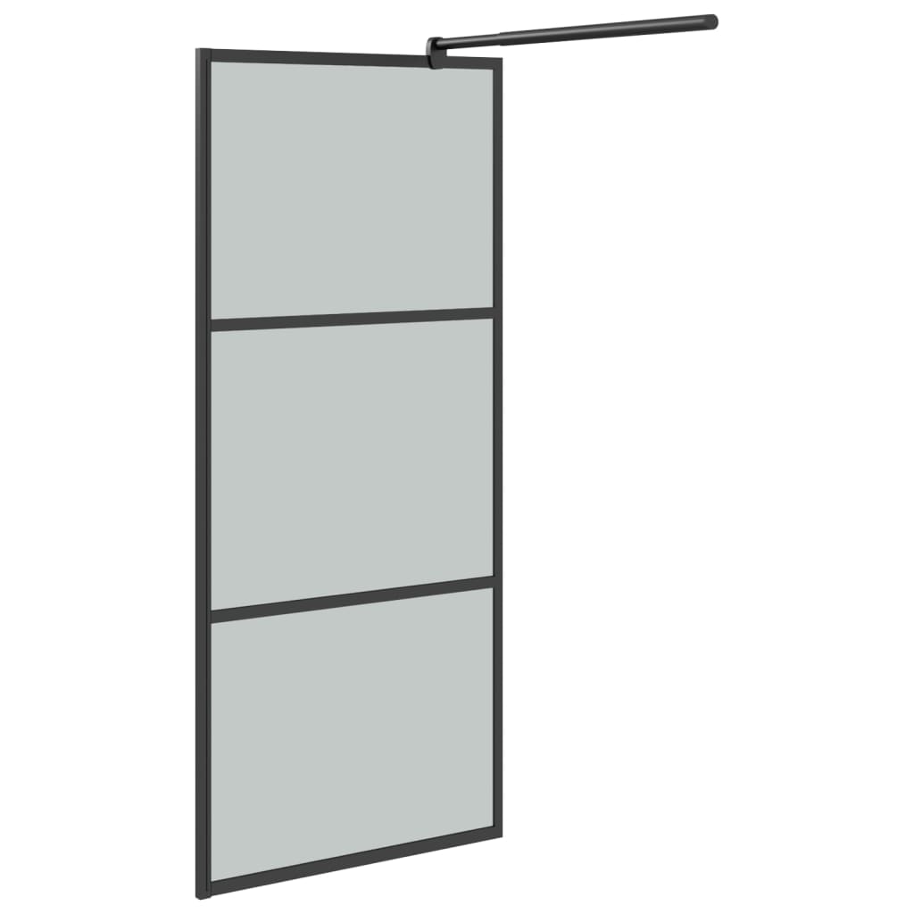 vidaXL Ścianka prysznicowa, 80x195 cm, przyciemniane szkło ESG, czarna