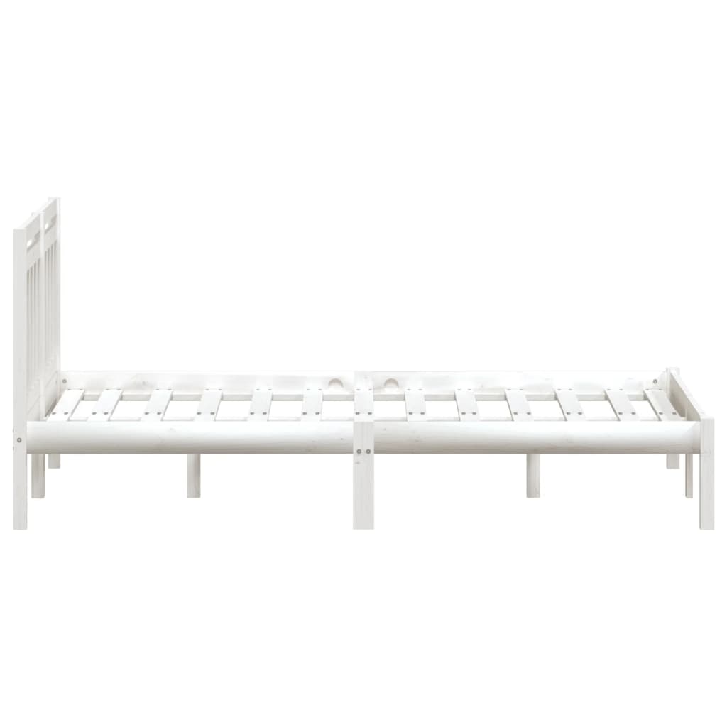 vidaXL Rama łóżka, biała, 120x190 cm, lite drewno
