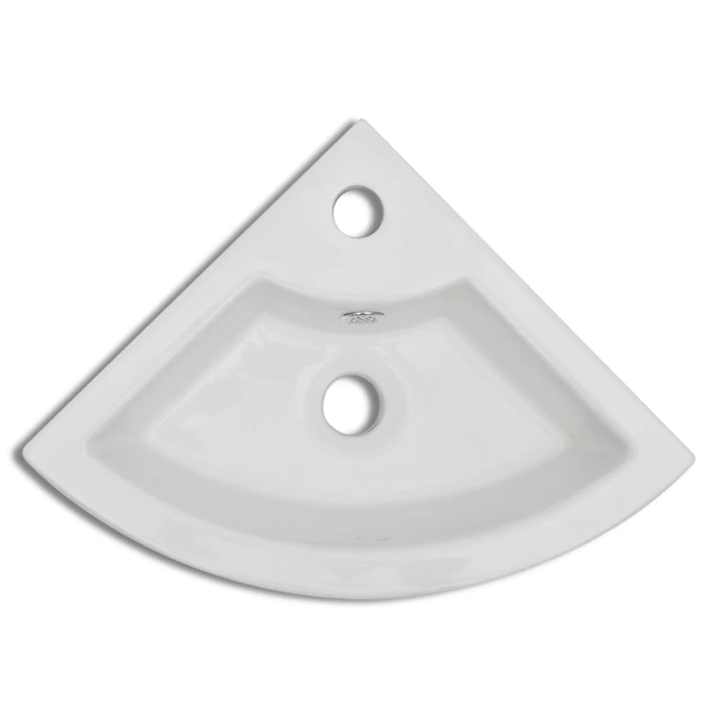 vidaXL Umywalka z przelewem, 45 x 32 x 12,5 cm, biała