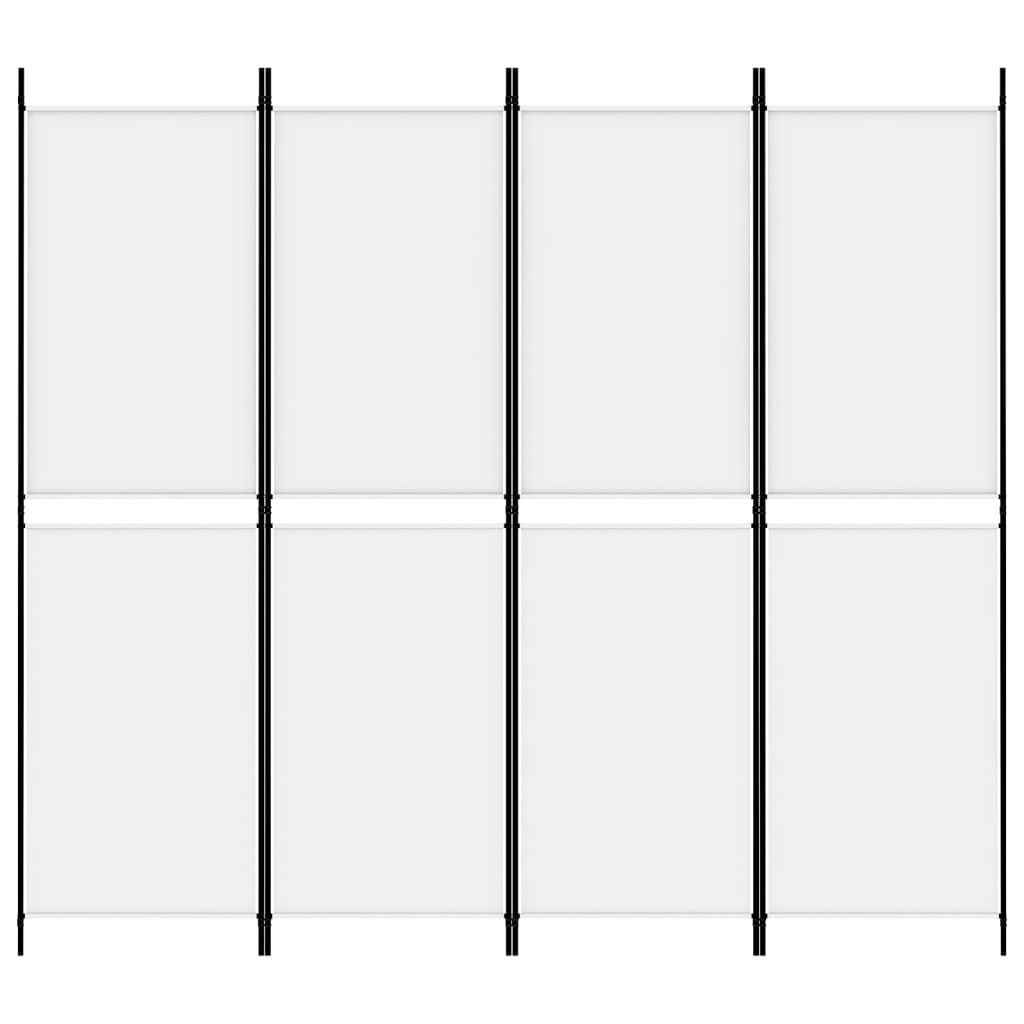 vidaXL Parawan 4-panelowy, biały, 200 x 180 cm, tkanina