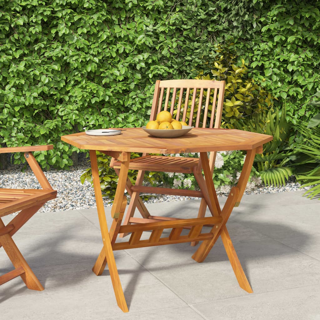 vidaXL Składany stół ogrodowy, 90x75 cm, lite drewno akacjowe