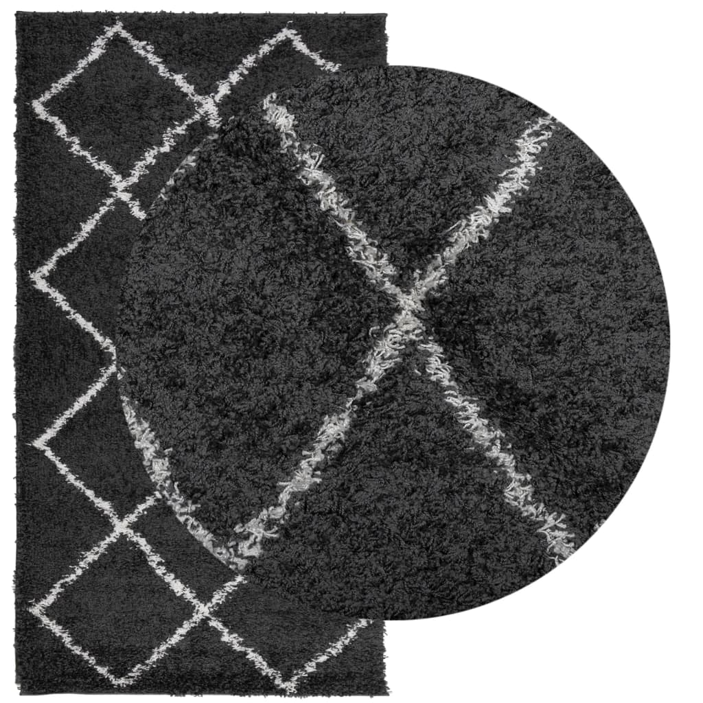 vidaXL Dywan z długim włosiem PAMPLONA, czarno-kremowy, 60x110 cm