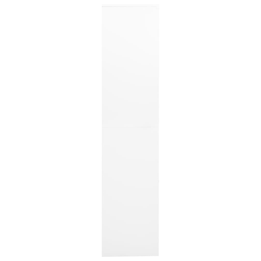 vidaXL Szafa biurowa, biała, 90x40x180 cm, stal i szkło hartowane