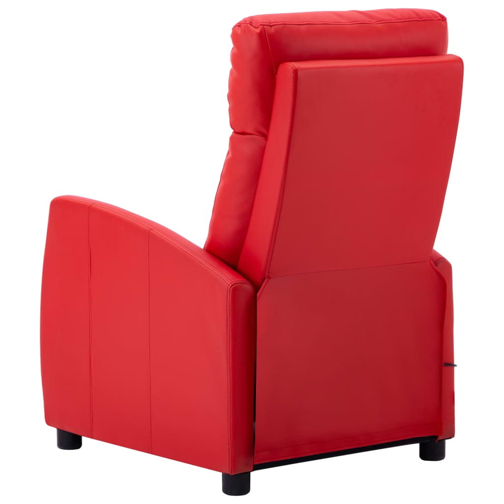 vidaXL Elektryczny fotel masujący, czerwony, sztuczna skóra