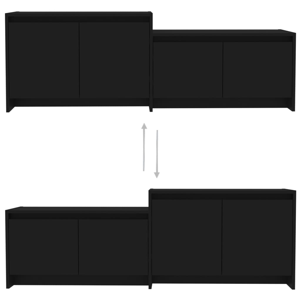 vidaXL Szafka pod TV, czarna, 146,5x35x50 cm, płyta wiórowa