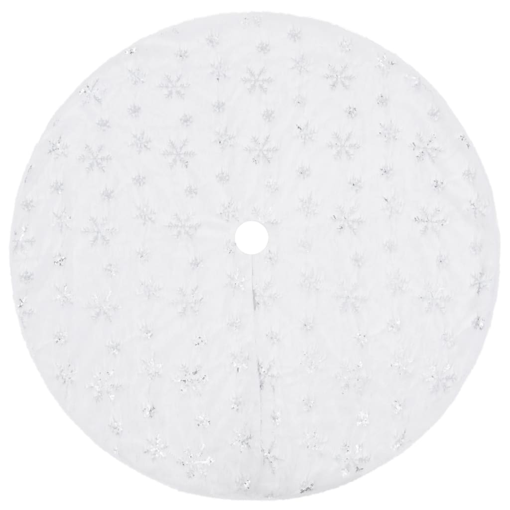 vidaXL Luksusowa osłona pod choinkę, biała, 150 cm, sztuczne futro