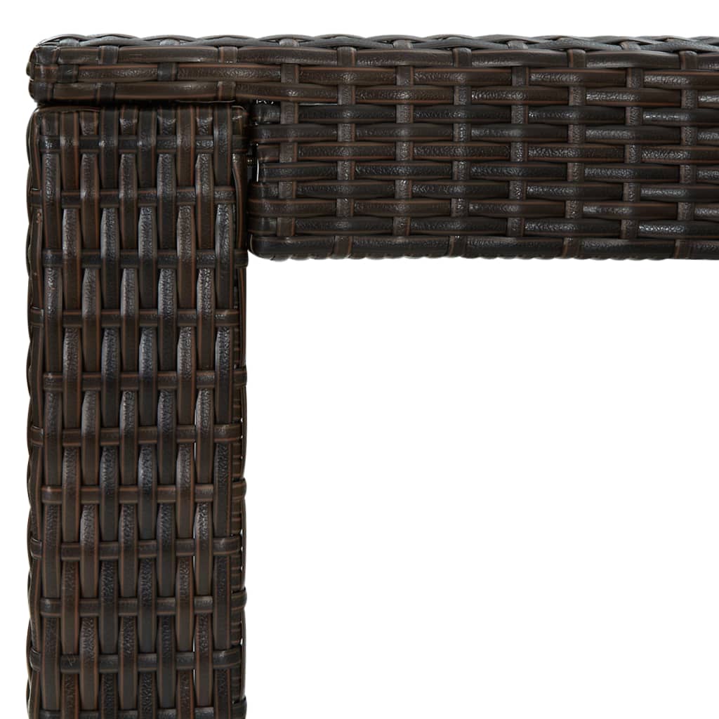 vidaXL Ogrodowy stolik barowy, brązowy, 100x60,5x110,5 cm, polirattan