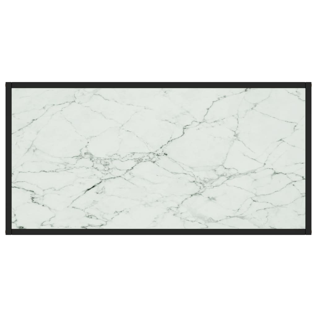 vidaXL Stolik kawowy, szkło w kolorze biały marmur, 100x50x35 cm