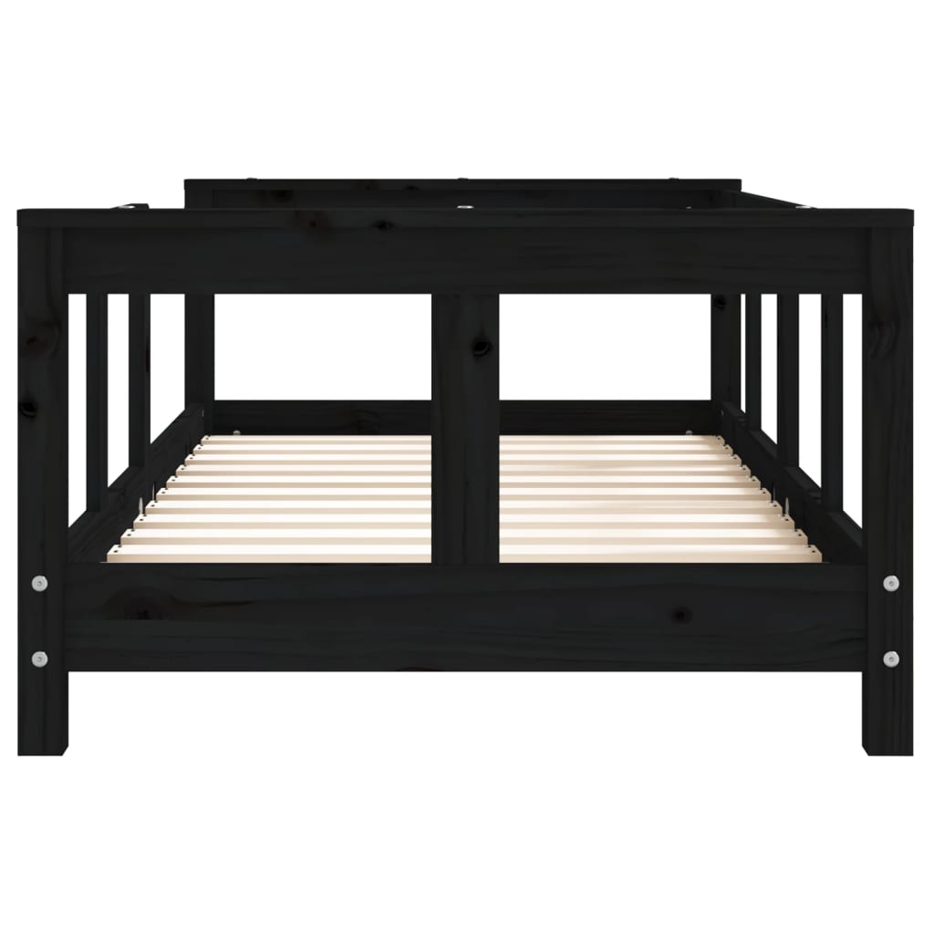 vidaXL Rama łóżka dziecięcego, czarna, 70x140 cm, drewno sosnowe