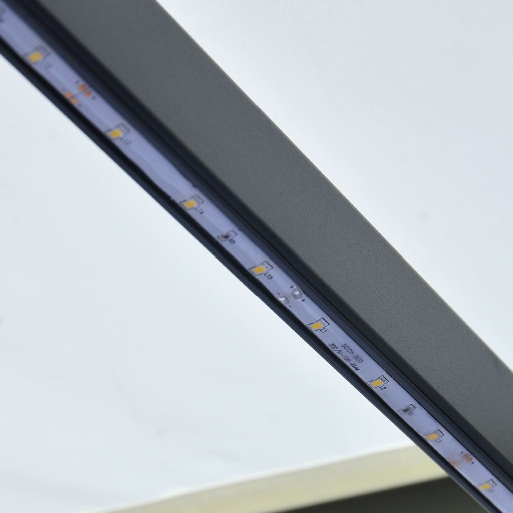 vidaXL Ręcznie zwijana markiza z LED, 600 x 300 cm, kremowa