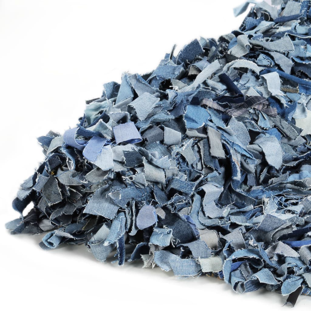 vidaXL Dywan shaggy, dżins, 120x170 cm, niebieski