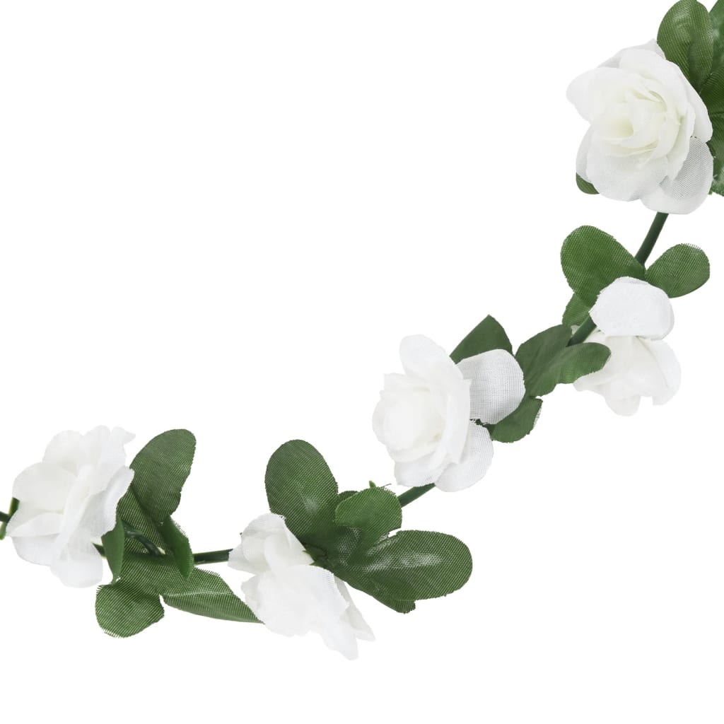 vidaXL Sztuczne girlandy kwiatowe, 6 szt., białe, 240 cm