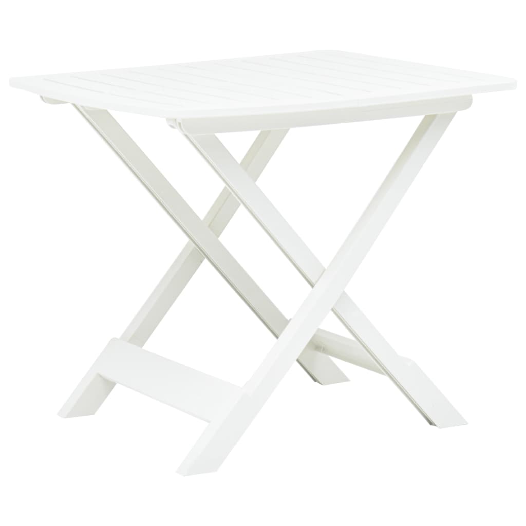 vidaXL Składany stolik ogrodowy, biały, 79x72x70 cm, plastik