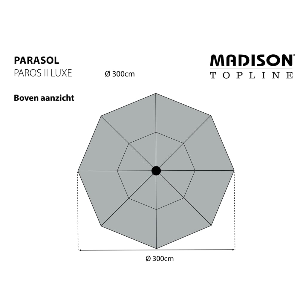 Madison Parasol ogrodowy ParosII Luxe, 300 cm, ceglana czerwień