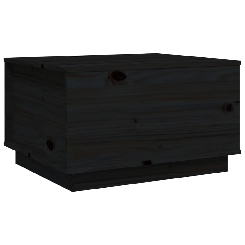 vidaXL Stolik kawowy, czarny, 60x50x35 cm, lite drewno sosnowe