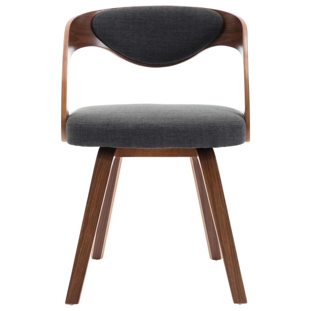 vidaXL Krzesła stołowe, 4 szt., ciemnoszare, gięte drewno i tkanina