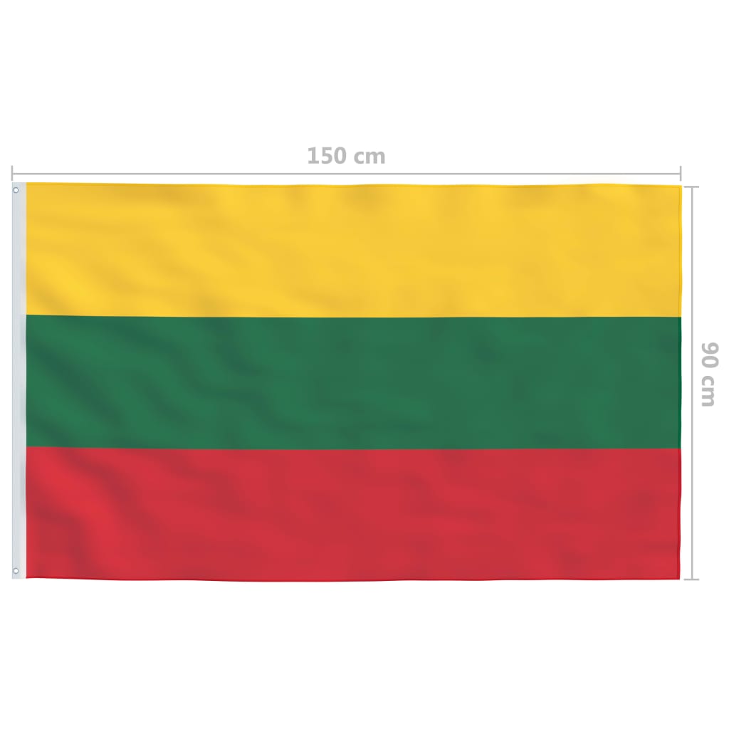 vidaXL Flaga Litwy z aluminiowym masztem, 6 m
