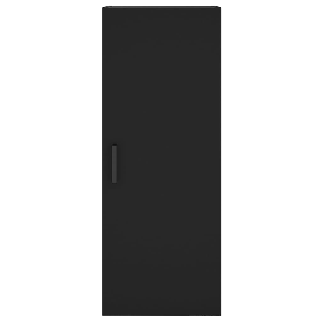 vidaXL Wysoka szafka, czarna, 34,5x34x180 cm, materiał drewnopochodny