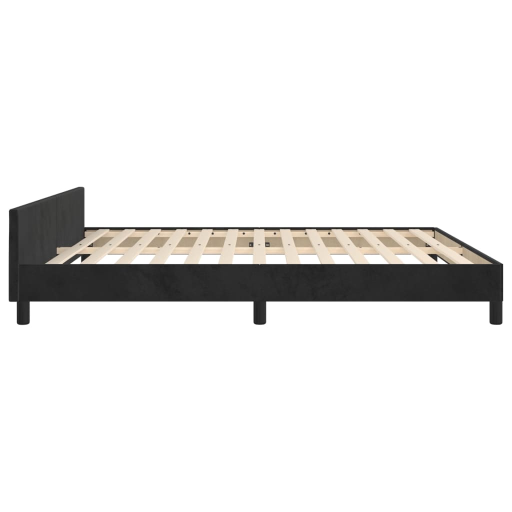 vidaXL Rama łóżka z zagłówkiem, czarna, 160x200 cm, aksamitna