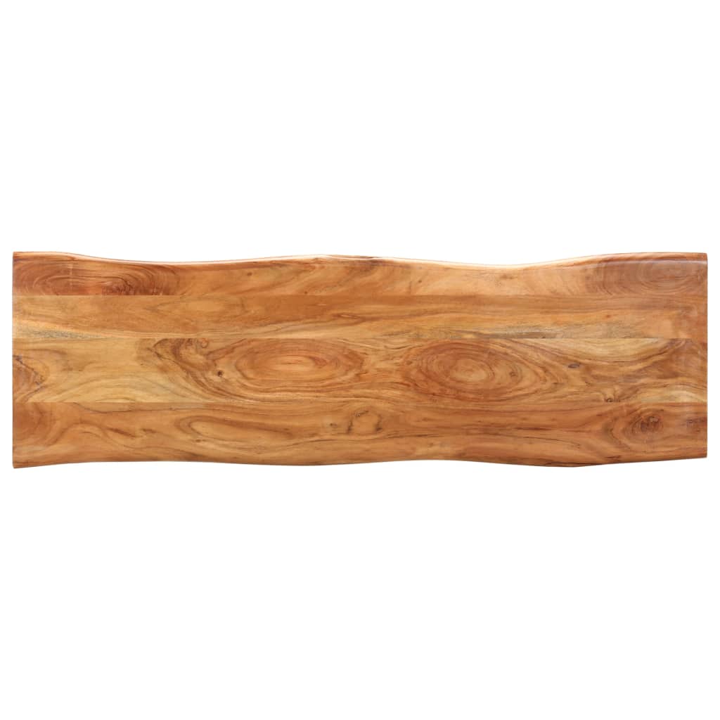 vidaXL Ławka z naturalną krawędzią, 110 cm, drewno akacjowe i stal
