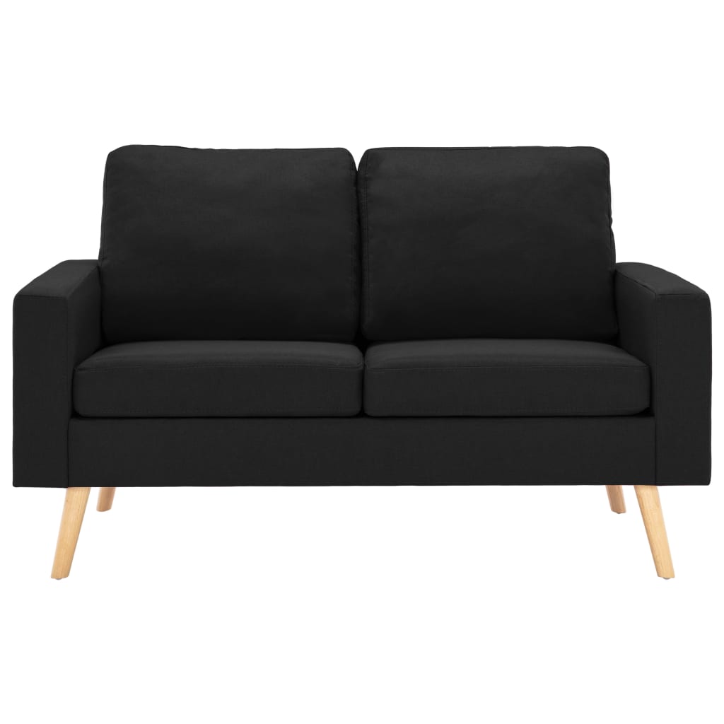 vidaXL 2-osobowa sofa, czarna, tapicerowana tkaniną