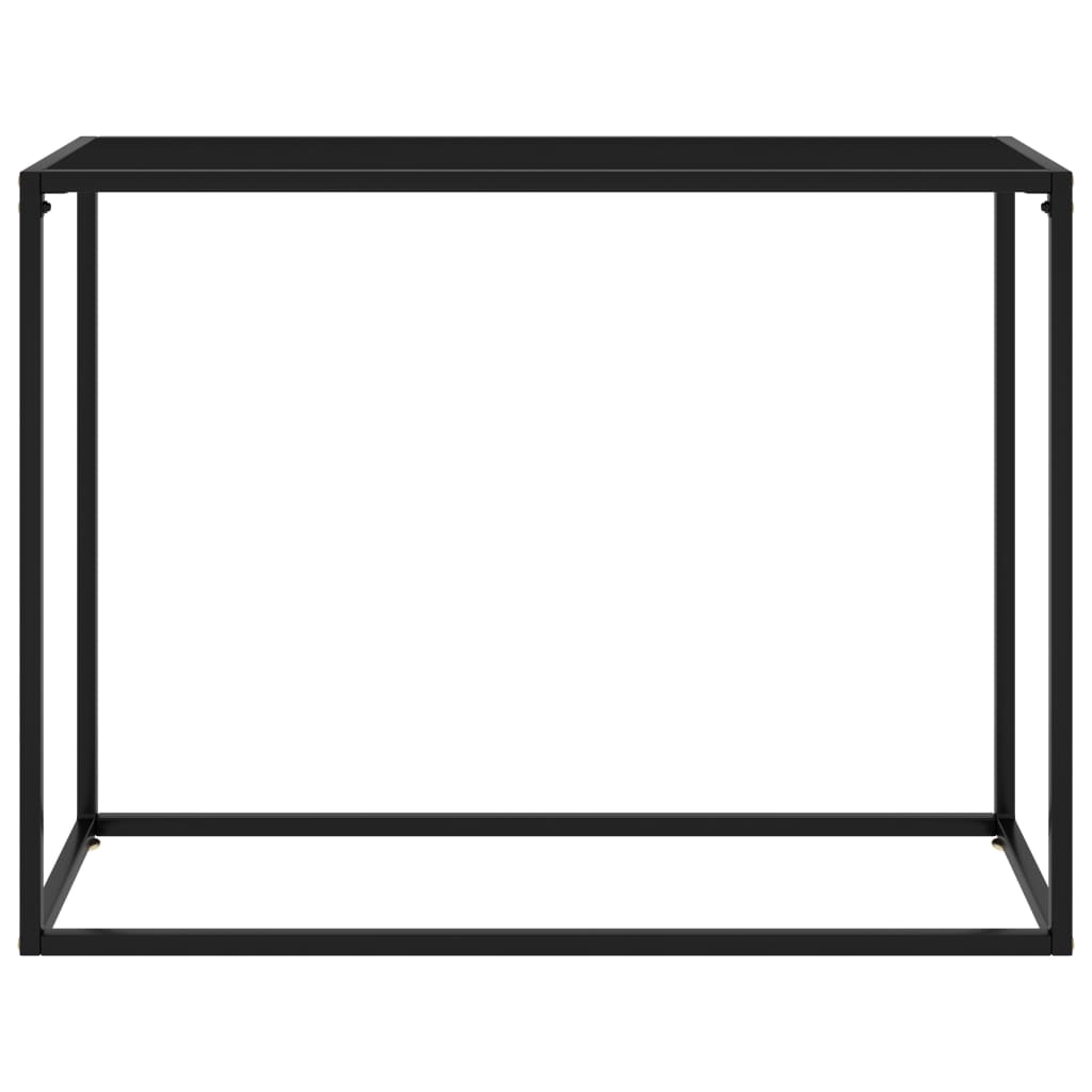vidaXL Stolik konsolowy, czarny, 100x35x75 cm, szkło hartowane