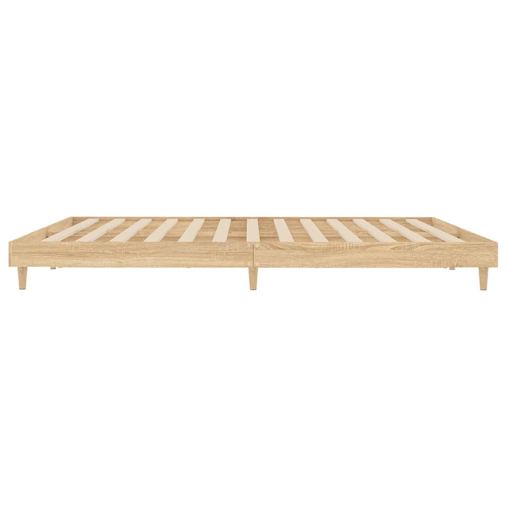 vidaXL Rama łóżka, dąb sonoma, 120x200 cm, materiał drewnopochodny