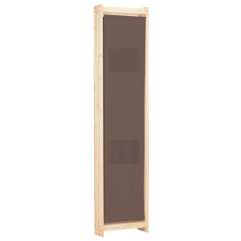vidaXL Parawan 3-panelowy, brązowy, 120x170x4 cm, tkanina