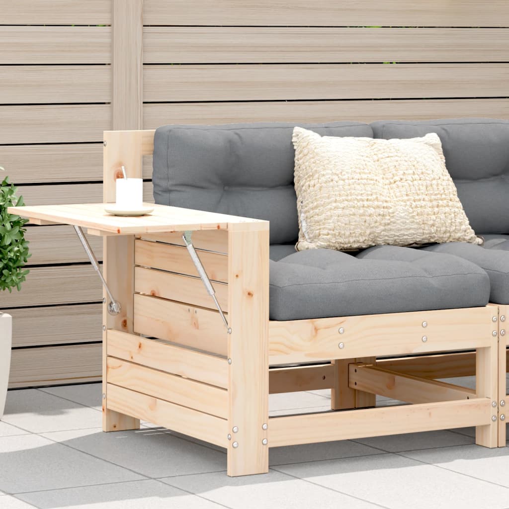 vidaXL Siedzisko ogrodowe z podłokietnikiem i poduszką, drewno sosnowe