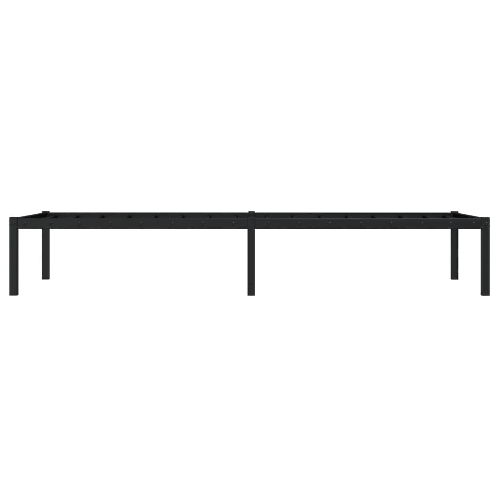 vidaXL Metalowa rama łóżka, czarna, 75x190 cm