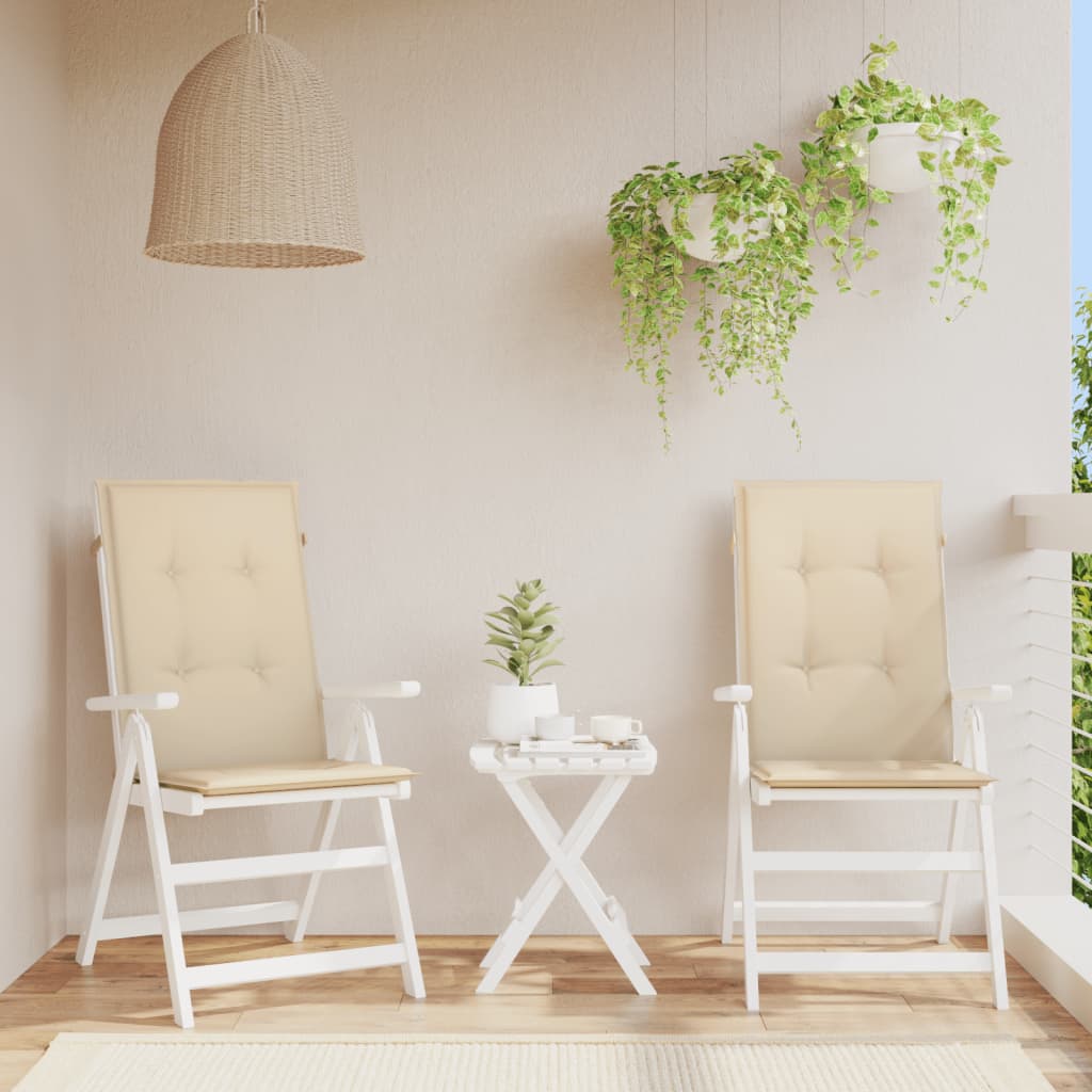 vidaXL Poduszki na krzesła ogrodowe, 2 szt., beżowe, 120x50x3 cm