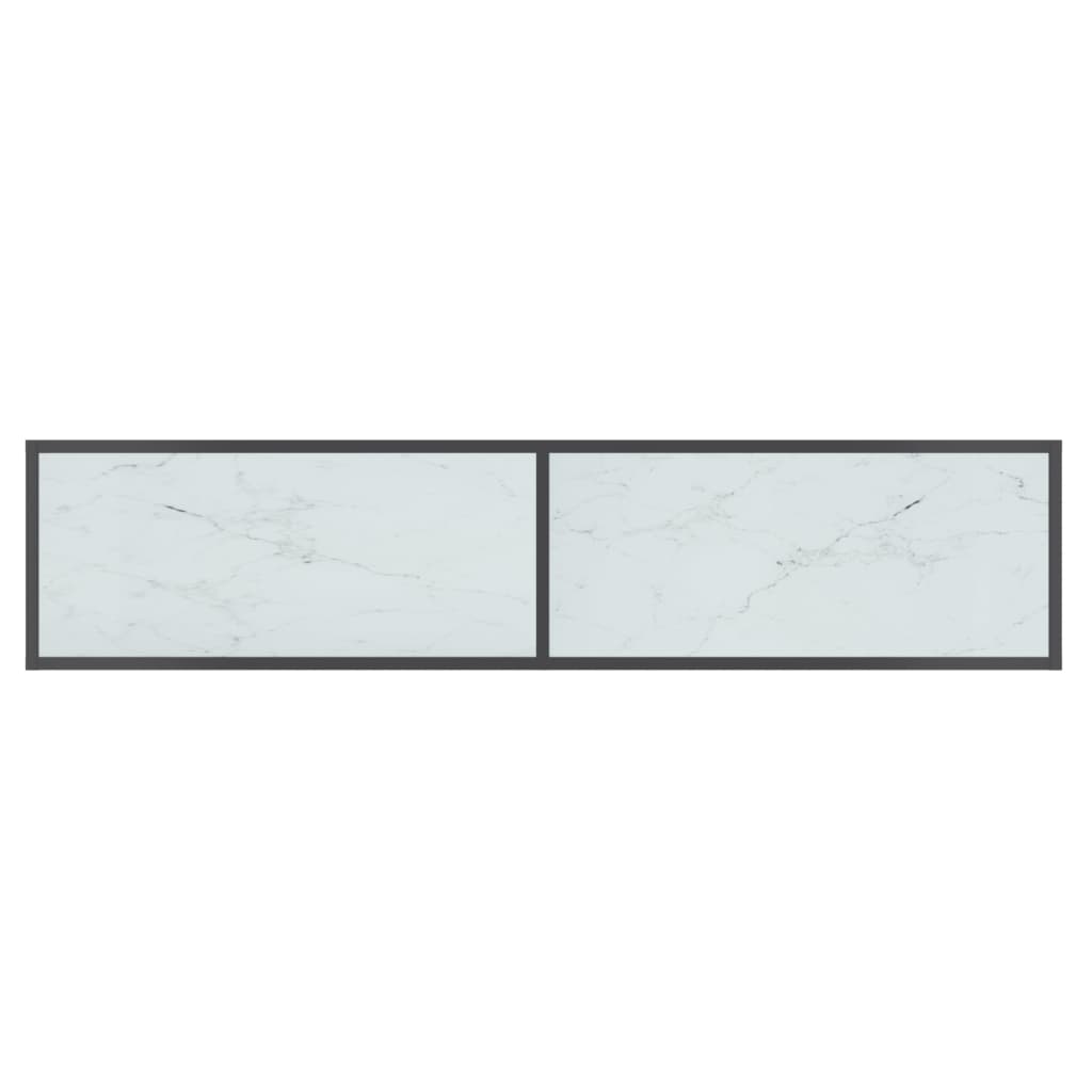 vidaXL Stolik konsolowy, biały, 160x35x75,5 cm, szkło hartowane