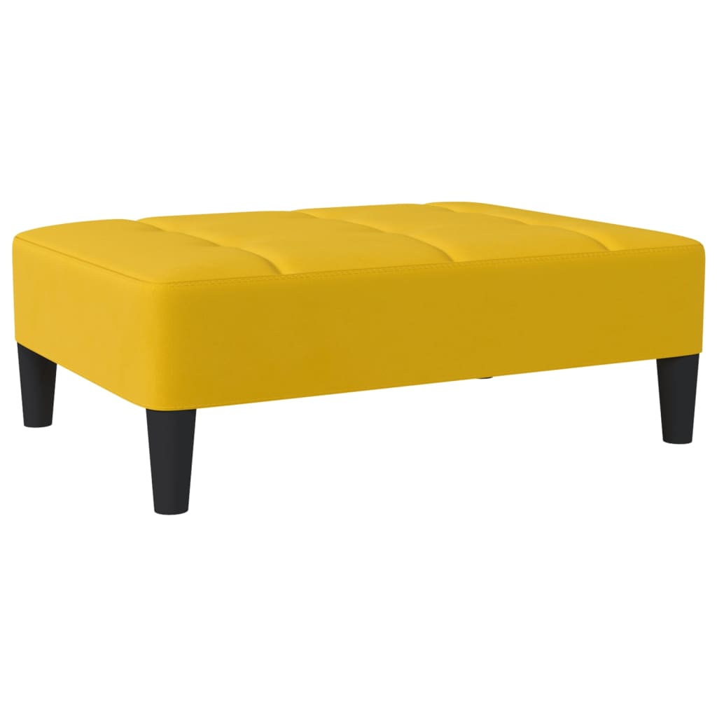 vidaXL 2-os. kanapa z podnóżkiem, żółta, tapicerowana aksamitem
