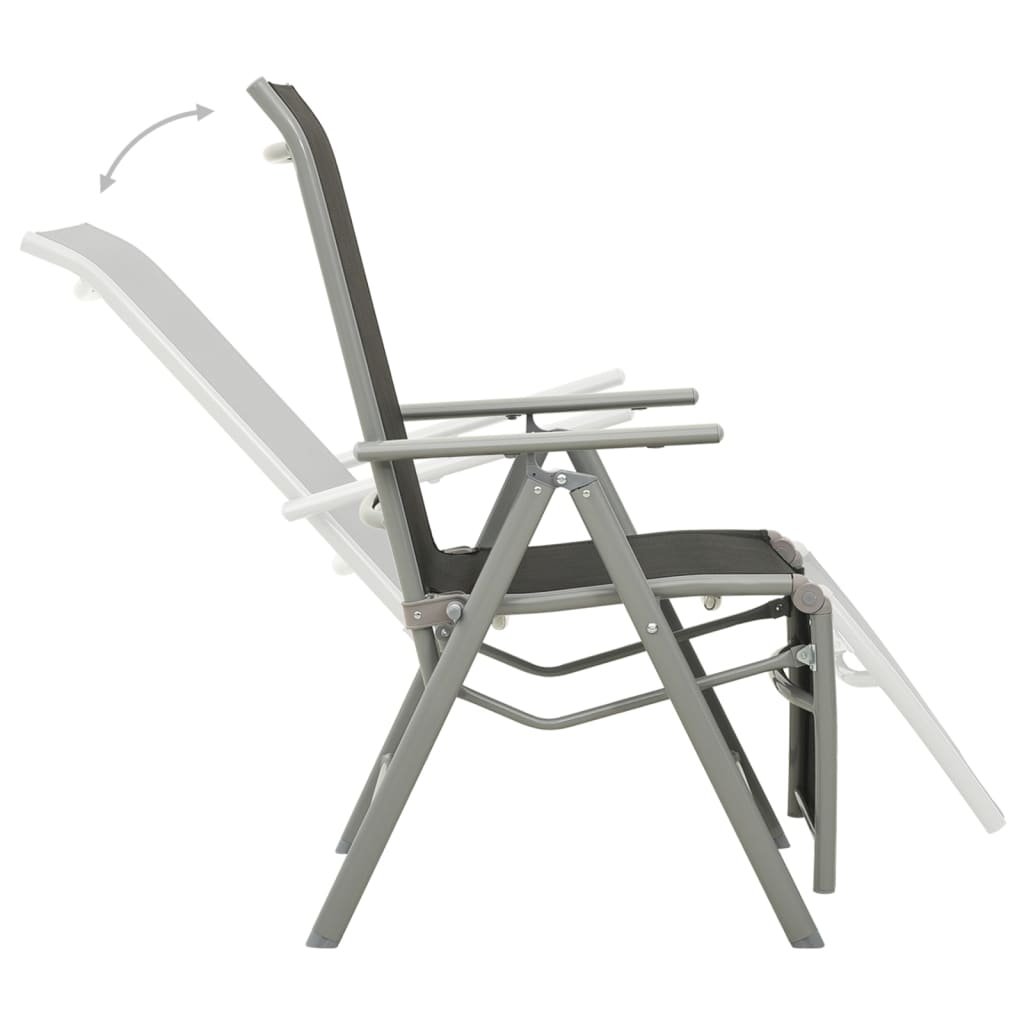 vidaXL Rozkładane krzesła ogrodowe, 2 szt., textilene i aluminium