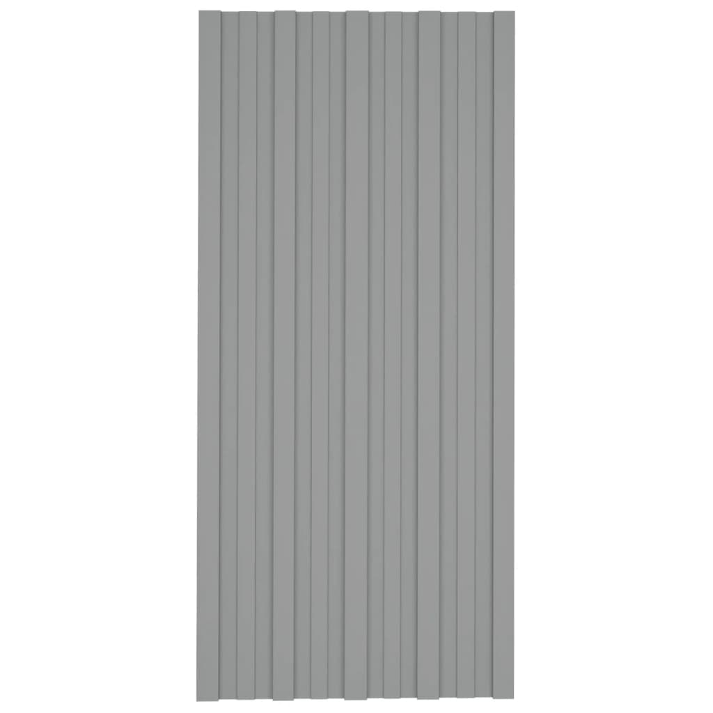 vidaXL Panele dachowe, 12 szt., stal galwanizowana, szare, 100x45 cm