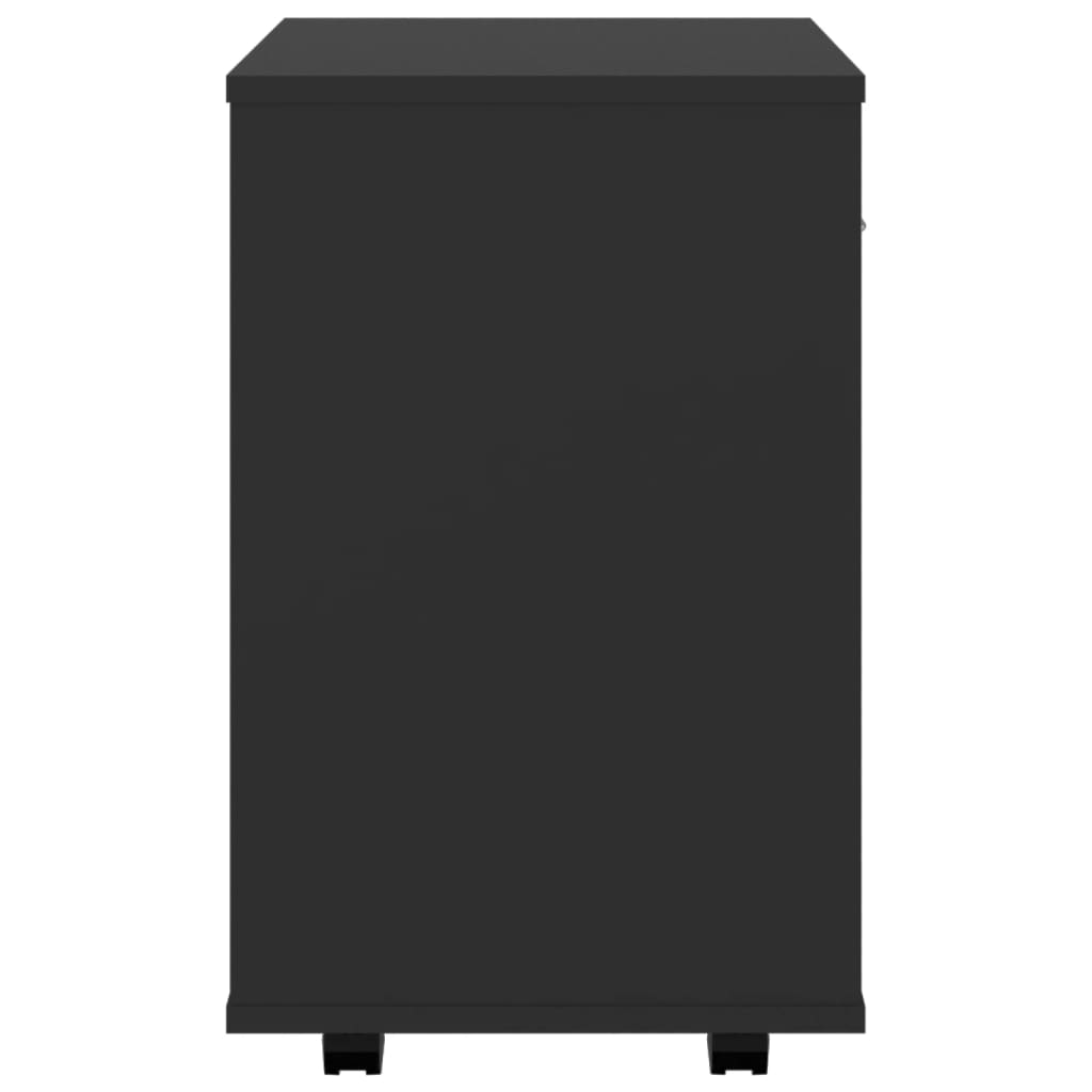 vidaXL Szafka na kółkach, czarna, 46x36x59 cm, materiał drewnopochodny