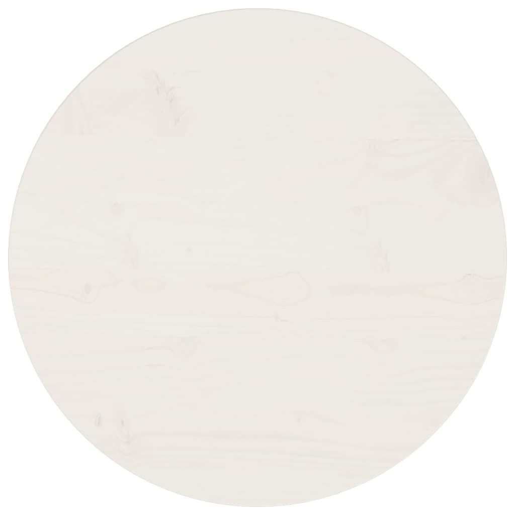 vidaXL Blat stołu, biały, Ø50x2,5 cm, lite drewno sosnowe