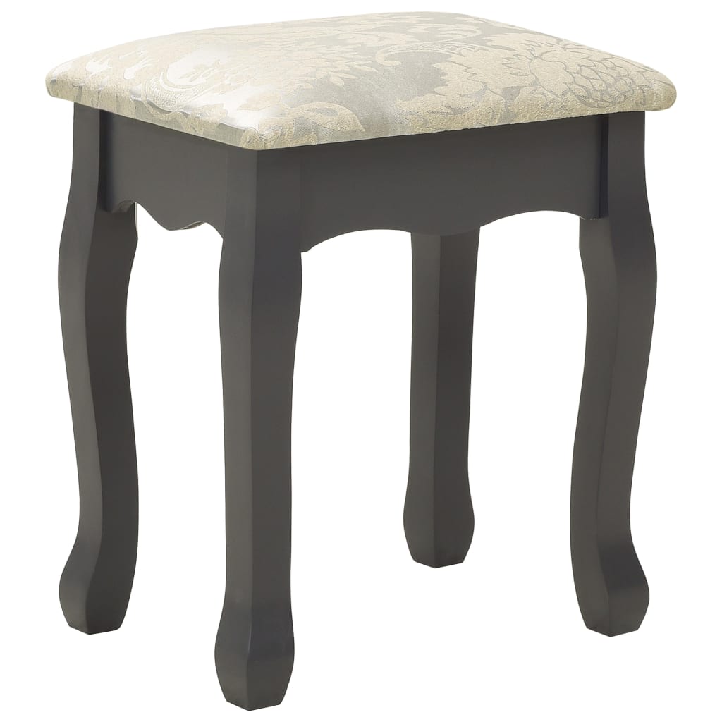 vidaXL Toaletka ze stołkiem, szara, 50x59x136 cm, drewno paulowni