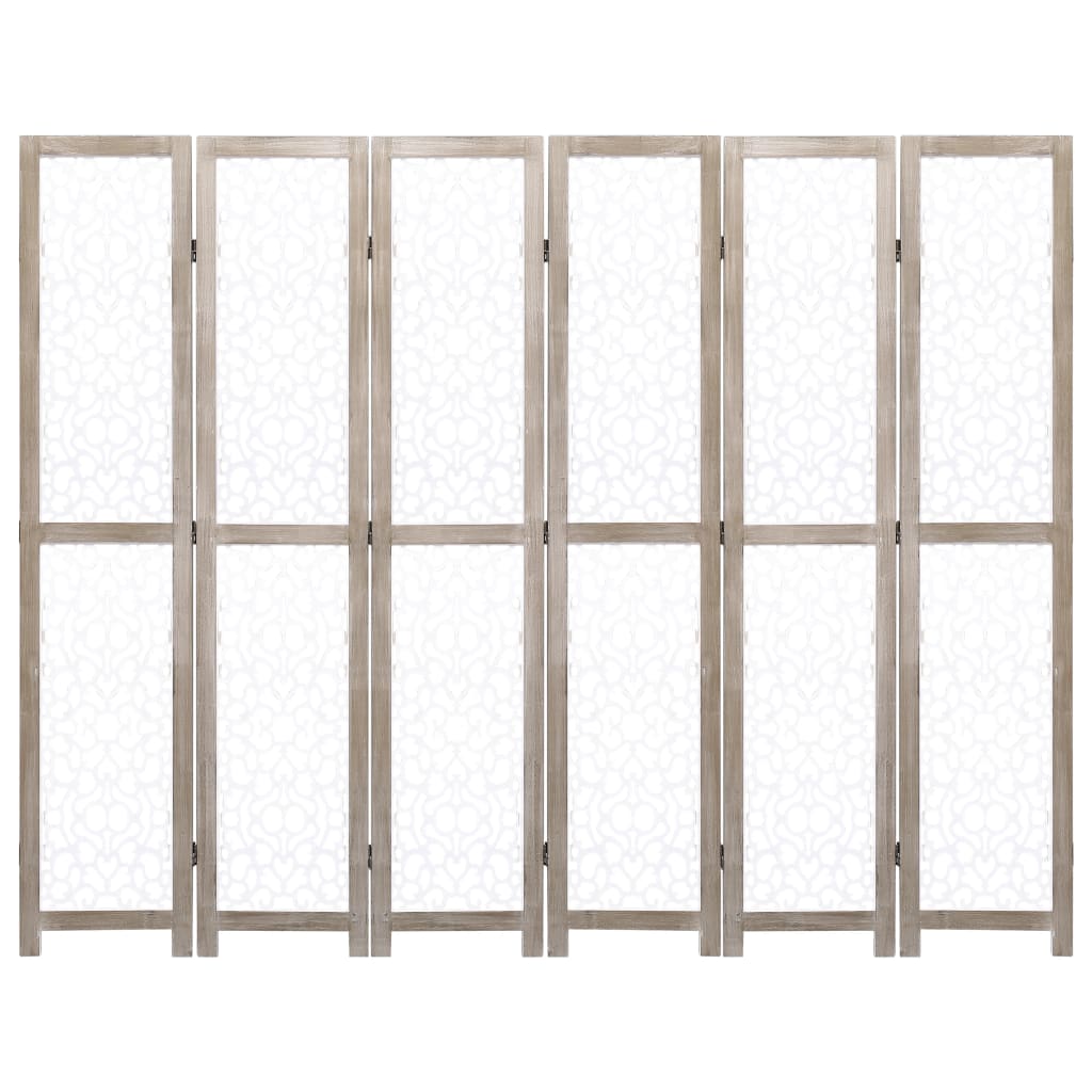 vidaXL Parawan 6-panelowy, biały, 210 x 165 cm, lite drewno
