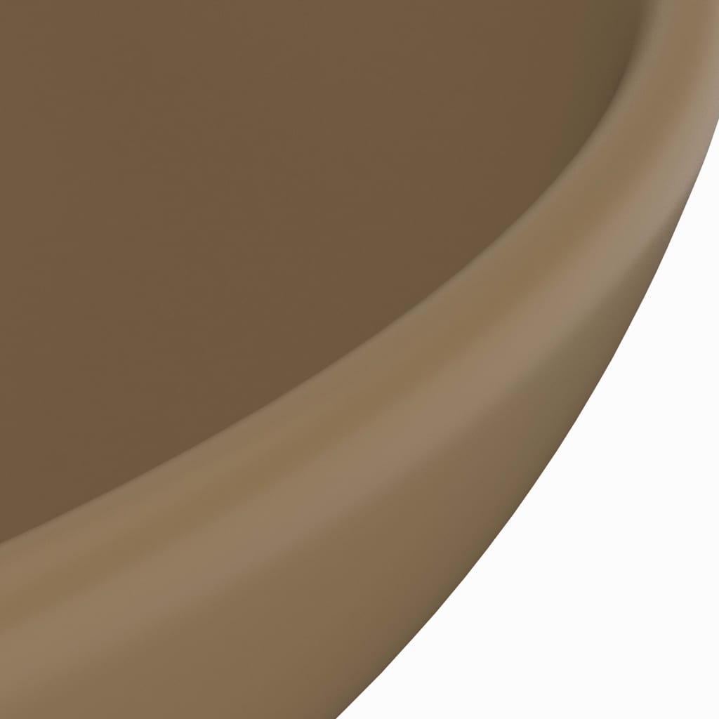 vidaXL Okrągła umywalka łazienkowa, matowa kremowa, 32,5 x 14 cm