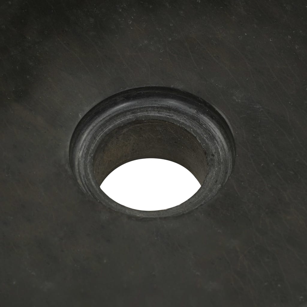 vidaXL Umywalka, 30 x 30 x 15 cm, kamień rzeczny, czarna
