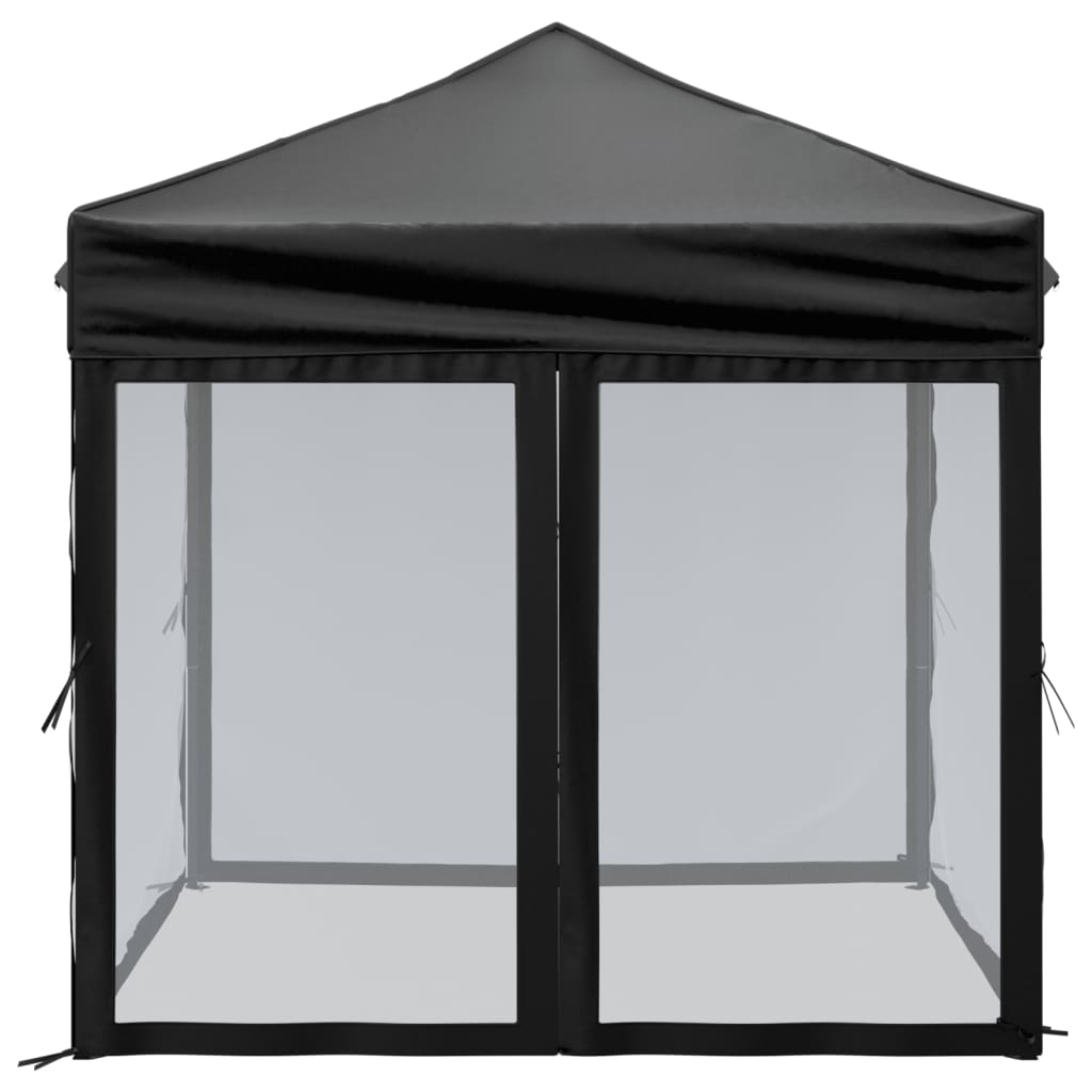 vidaXL Składany namiot imprezowy ze ściankami, czarny, 2x2 m